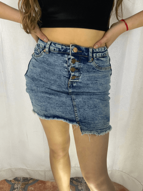 Falda Jean Jaspiado Blue