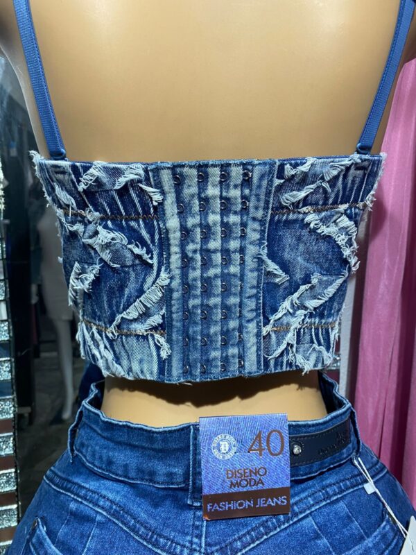 Bustier Mezclilla Efecto Rasgado - Imagen 5